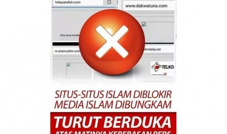 Protes netizen atas pemblokiran situs media Islam.