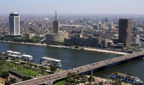 Sungai Nil yang membelah Kota Kairo, Mesir.