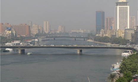 Sungai Nil yang membelah kota Kairo, Mesir. 