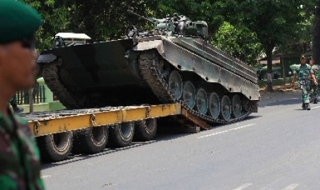 Tank Marder 1A3 di Markas Batalyon Infanteri 413/Bremoro, Mojolaban, Sukoharjo, Jumat (17/10).