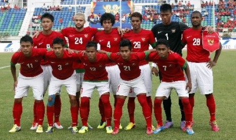 Timnas U-23 Indonesia yang berlaga di SEA Games 2013 Myanmar.