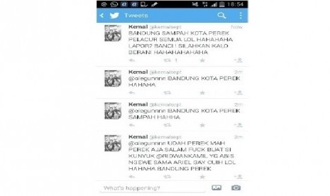 Twitter penghinaan bandung oleh @kemalsept