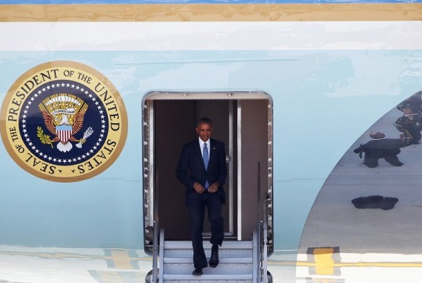 Presiden AS Barack Obama tiba di Hanzhou, Cina, untuk mengikuti KTT G20, Sabtu (3/9).