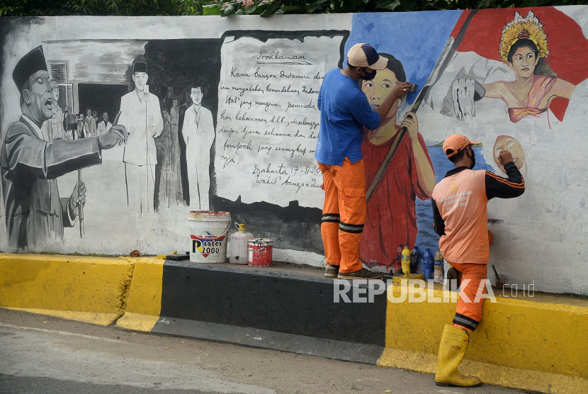 Mural Kemerdekaan Jelang Peringatan Hut Ke Ri Republika Online