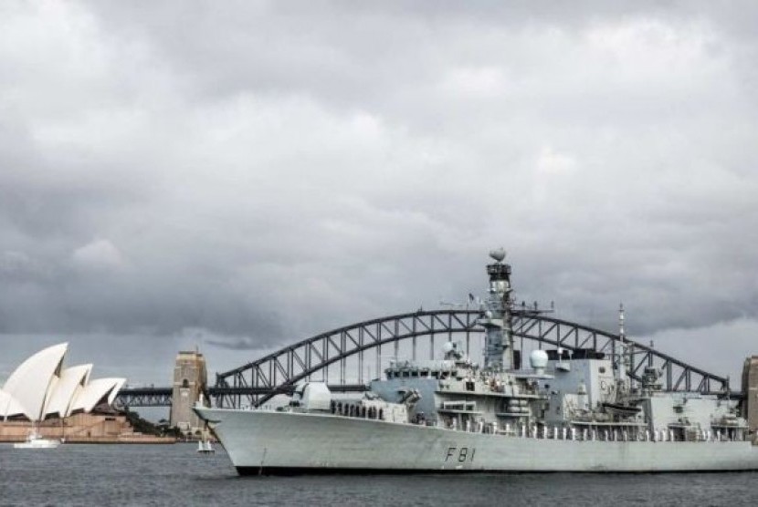 Kapal perang Inggris HMS Sutherland berlabuh di Sydney menjelang misi untuk menegakkan hak navigasi di Laut Cina Selatan.