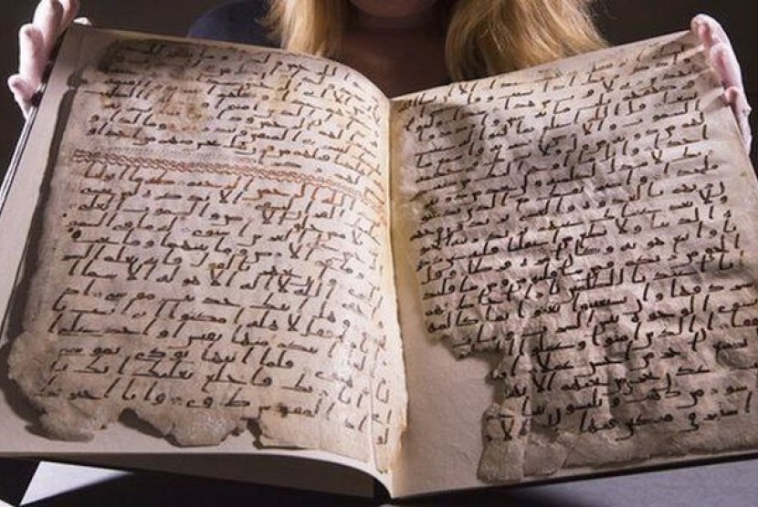 Manuskrip Alquran tertua yang ditemukan di Birmingham, Inggris.