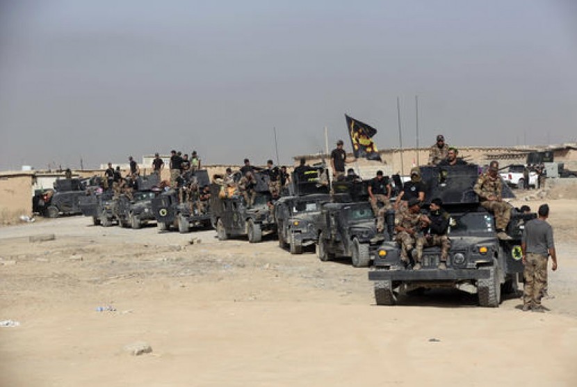 Pasukan kontraterorisme elite Irak berkumpul menjelang operasi merebut kembali Mosul dari tangan ISIS.