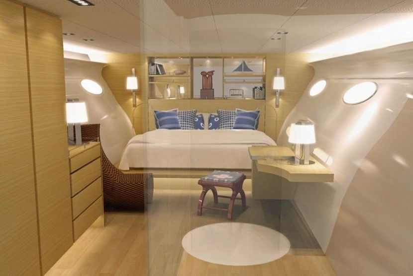Ruang tidur utama di dalam kapal