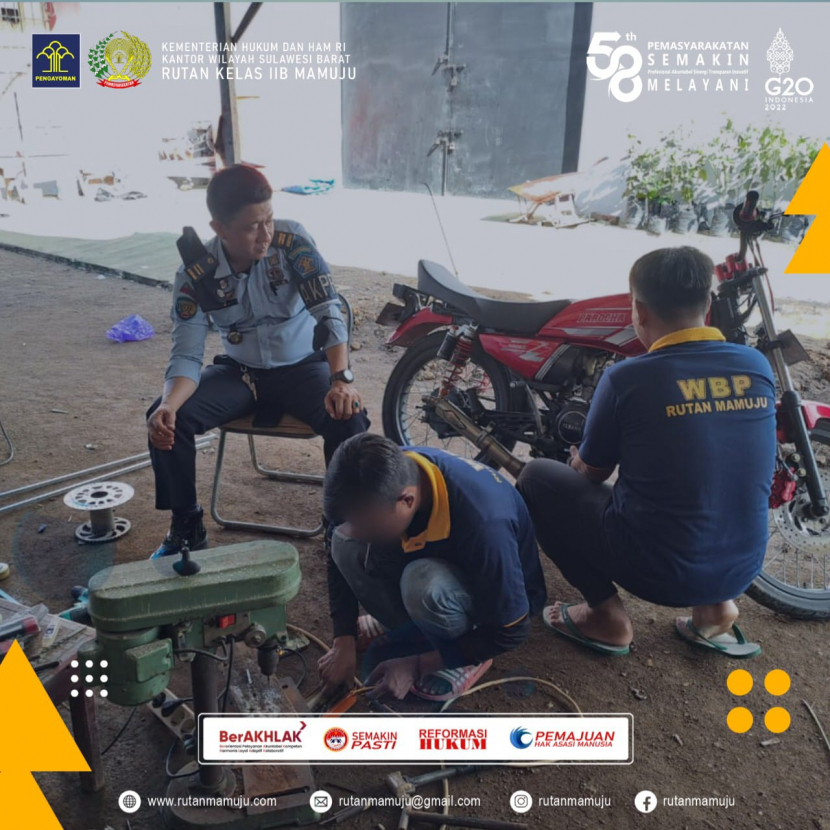 Ciptakan Wbp Mandiri Rutan Mamuju Berikan Pembinaan Perbengkelan