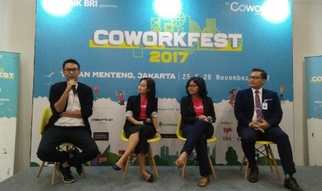 Konferensi Pers oleh Coworking Space Indonesia bersama Bank BRI. 