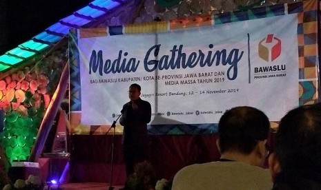  kegiatan Media Gathering Bawaslu Kabupaten/Kota dan Media Massa yang digelar Bawaslu Jabar di Cikole Jayagiri Resort, Bandung Barat, Rabu (13/11).