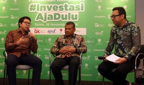 Tokopedia meluncurkan Kampanye #InvestasiAjaDulu bekerjasama dengan APRDI  & didukung OJK dan BEI (Foto: sindonews.com)