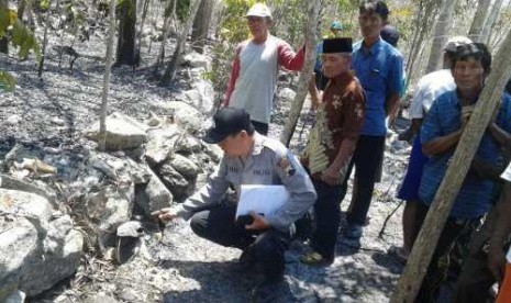  Olah TKP warga tewas terbakar di Wonogiri. Foto : Dok. Polres Wonogiri