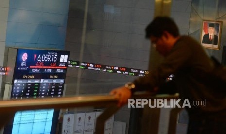 Layar Pergerakan indeks harga saham gabungan (IHSG) di Bursa Efek Indonesia (BEI), Jakarta. ilustrasi