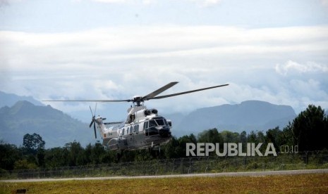 Helikopter TNI AU membawa Presiden Joko Widodo. (ilustrasi)