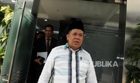 Wakil Ketua DPR RI Fahri Hamzah usai memberikan laporan tambahan terkait dugaan pencemaran nama baik di Polda Metro Jaya, Jakarta, Rabu (2/5).