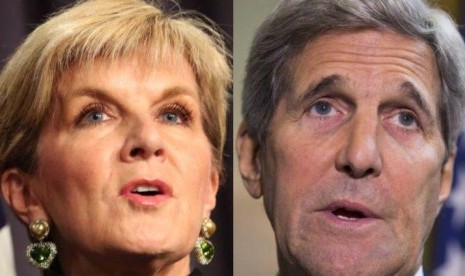 Menlu Australia Julie Bishop dan Menlu AS John Kerry.