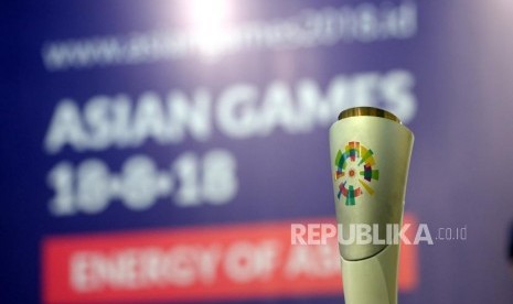 Pawai Obor ASIAN Games.Obor ASIAN Gaes 2018 dipamerkan saat konfrensi pers INASGOC di Jakarta, Kamis (12/7).