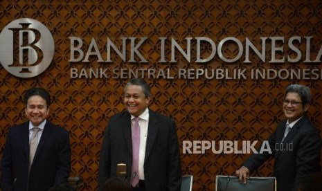 Bank Indonesia (BI): Gubernur Bank Indonesia (BI) Perry Warjiyo berisap menyampaikan pemaparan hasil Rapat Dewan Gubernur (RDG) Bank Indonesia di Bank Indonesia, Jakarta, Kamis (21/2).