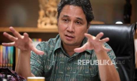 Dirjen Kebudayaan Hilmar Farid memberikan paparannya terkait Muhibah Budaya Jalur Rempah yang akan digelar pada 1 Juni 2022.