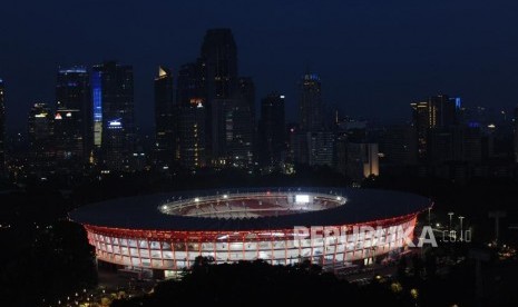 Wajah Baru Stadion Utama Gelora Bung karno (SUGBK) usai dilakukan renovasi untuk Asian Games 2018, Jakarta, Sabtu (13/1).