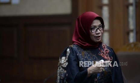 Terdakwa kasus proyek PLTU-1 Eni Maulani Saragih usai menjalani persidangan lanjutan di Pengadilan Tipikor, Jakarta, Selasa (22/1/2019).