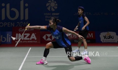 Pebulu tangkis ganda putri Indonesia Greysia Poli dan Apriyani Rahayu.