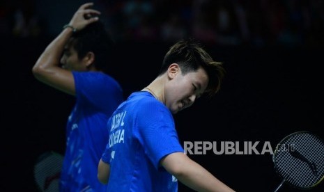 Pasangan ganda campuran Indonesia Tontowi Ahmad-Liliyana Natsir.