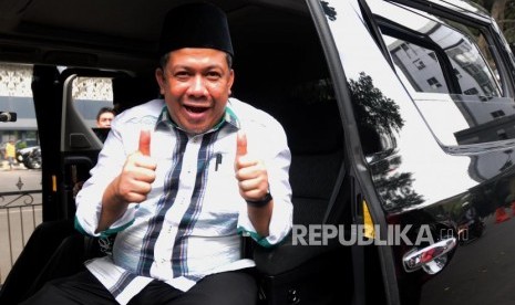 Wakil Ketua DPR RI Fahri Hamzah usai memberikan laporan tambahan terkait dugaan pencemaran nama baik di Polda Metro Jaya, Jakarta, Rabu (2/5).