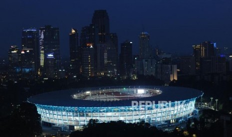 Wajah Baru Stadion Utama Gelora Bung karno (SUGBK) usai dilakukan renovasi untuk Asian Games 2018, Jakarta, Sabtu (13/1).