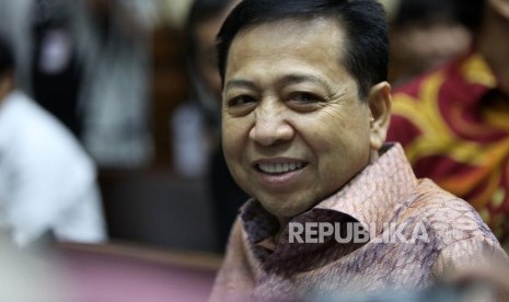 Terdakwa kasus korupsi pengadaan KTP elektronik Setya Novanto menjalani sidang lanjutan di Pengadilan Tipikor, Jakarta, Senin (15/1).