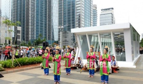 Peresmian MRT Fase 1. Stasiun MRT Istora Senayan, Jakarta, Ahad (24/3/2019).