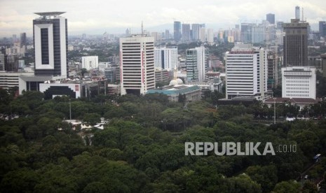 (Ilustrasi) Suasana gedung perkantoran yang menyebabkan kurangnya ruang terbuka hijau atau daerah resapan air di Jakarta.