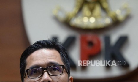 Perkebangan Kasus Suap Malang. Juru bicara KPK Febri Diansyah  menyampaikan konferensi pers di KPK, Jakarta, Selasa (9/4/2019).