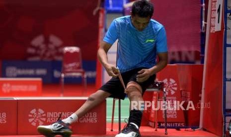 Pebulu tangkis parabadminton Indonesia Ukun Rukaendi.