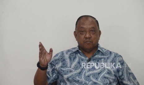 Ketua Umum KONI, Marciano Norman saat wawancara dengan Republika di Jakarta, Selasa (9/7).