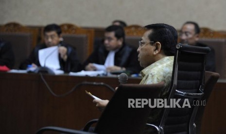 Terdakwa kasus korupsi KTP Elektronik Setya Novanto menjalani  sidang lanjutan di Pengadilan Tipikor, Jakarta, Kamis (22/3).