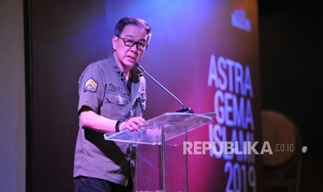 Presiden Direktur Astra Prijono Sugiarto saat peresmian puncak pelaksanaan kegiatan Astra Gema Islami (AGI) ke-9 di Jakarta, Jumat (12/7).