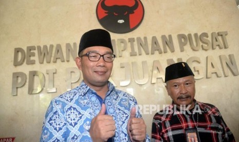 Wali Kota Bandung Ridwan Kamil usai melakukan pertemuan di Kantor DPP PDIP, Jakarta, Rabu (3/1).