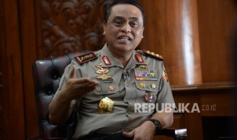 Wakil Kepala Kepolisian Republik Indonesia (Wakapolri) Komjen Pol Syafruddin saat diwawancarai Republika di Jakarta, Rabu (22/3).