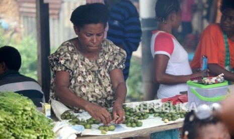 Ilustrasi - Aktivitas di pasar Papua.