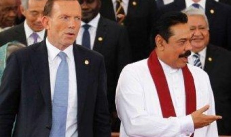 PM Australia Tony Abbott dan Presiden Sri Lanka Mahinda Rajapakse