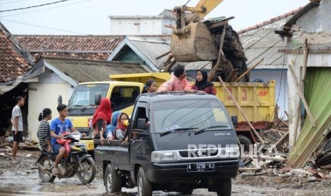 Suasana dampak kerusakan pasca bencana Tsunami di Kawasan Sumur, Pandeglang, Banten (ilustrasi)