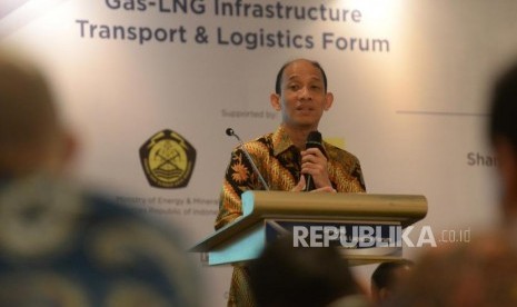 Wakil Menteri ESDM Arcandra Tahar memberikan pemaparan tentang regulasi harga gas Indonesia saat acara Indonesia Gas and LNG Buyers Summit di Jakarta, Selasa (21/11).