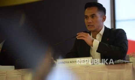 Presiden Direktur PT Visi Media Asia Tbk (VIVA) Anindya Novyan Bakrie saat mengikuti  Rapat Umum Pemegang Saham Tahunan (RUSPT) di Jakarta, Rabu (29/5).