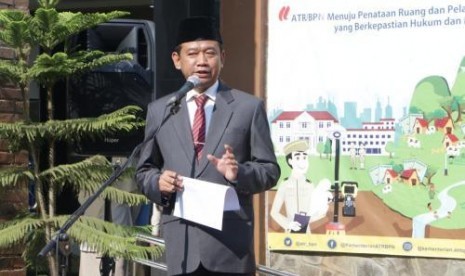  Wabup Sragen, Dedy Endriyatno saat memberi sambutan dalam hari agraria. Foto/Wardoyo