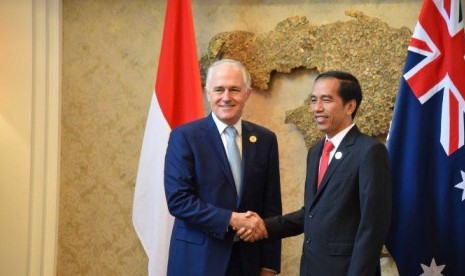 Perdana Menteri Australia Malcolm Turnbull dan Presiden Indonesia Joko Widodo.