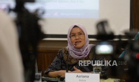 RUU Penghapusan Kekerasan Seksual. Ketua Komnas Perempuan Azriana meyampaikan paparan saat konferensi pers di Komnas Perempuan, Jakarta, Rabu (6/2/2019).