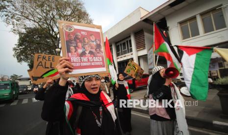 Aksi Solidaritas di Bandung Serukan Pembebasan Aktivis Kemanusiaan Maghreb Sumud Organisation