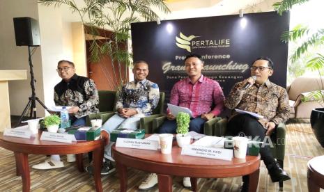 Konferensi Pers dan Grand Launching DPLK PertaLife di Studio XXI Epicentrum, Jakarta, Kamis (23/11/2023).